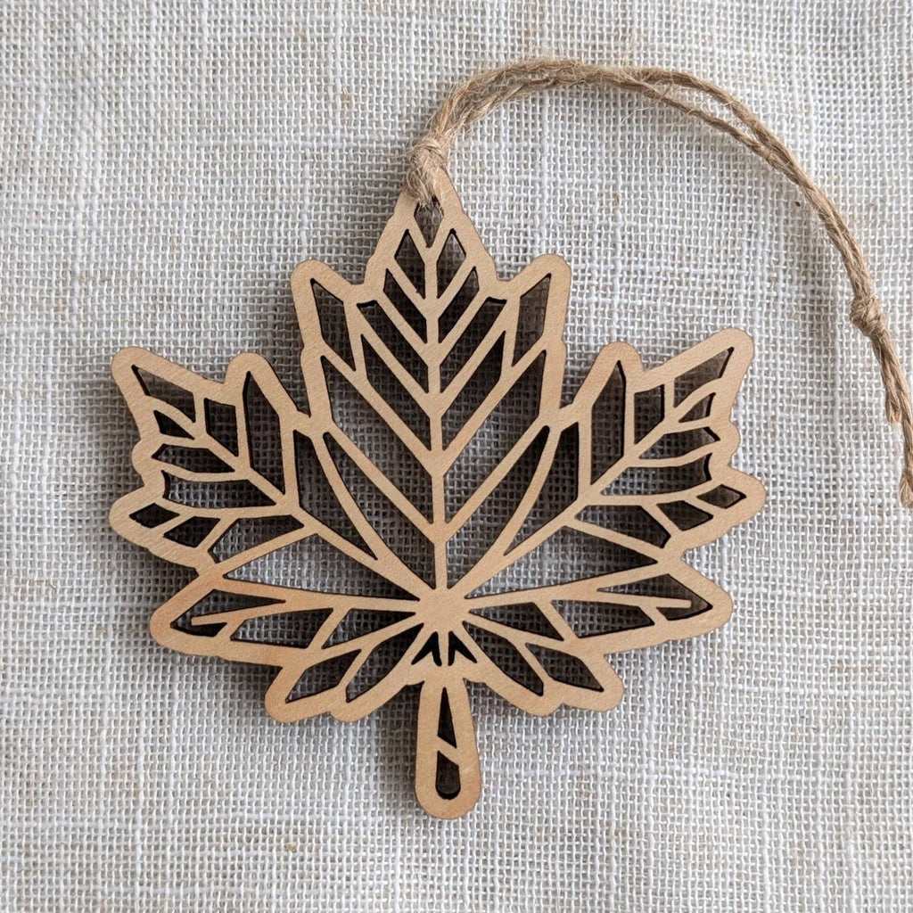 Maple Leaf Cutout Ornament - Canada Wood Souvenir, Christmas