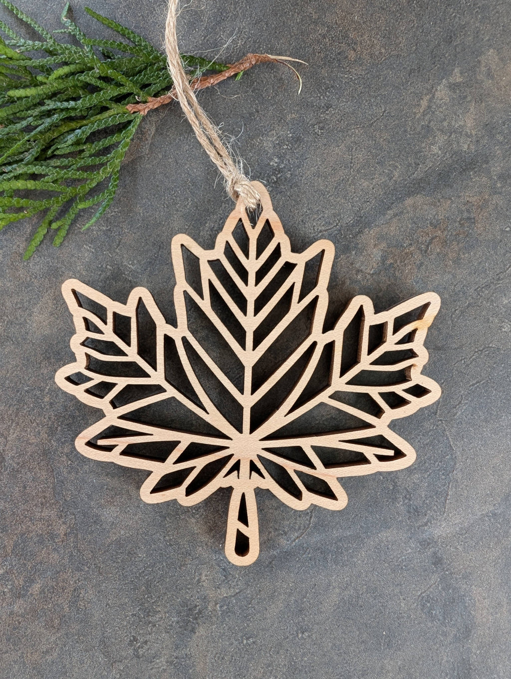 Maple Leaf Cutout Ornament - Canada Wood Souvenir, Christmas