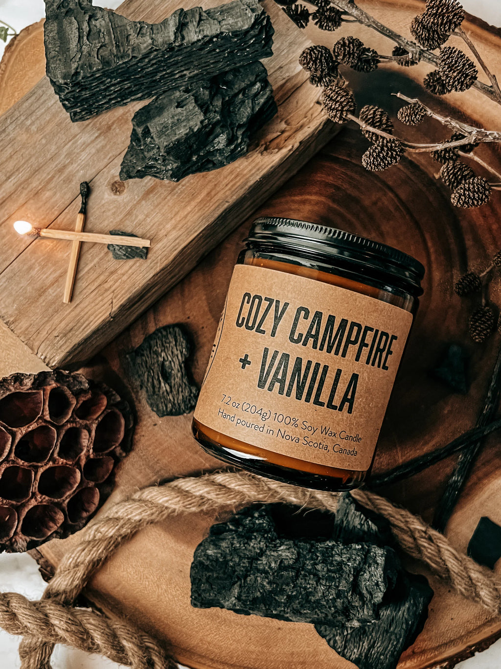 Cozy Campfire + Vanilla Lawrencetown Candle Co. Soy Candle