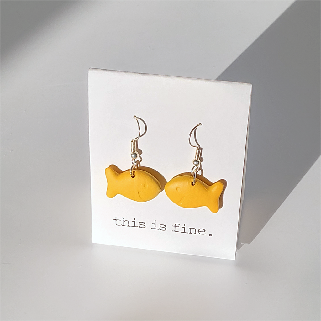 Goldfish Earrings -Imma Snacc by this is fine