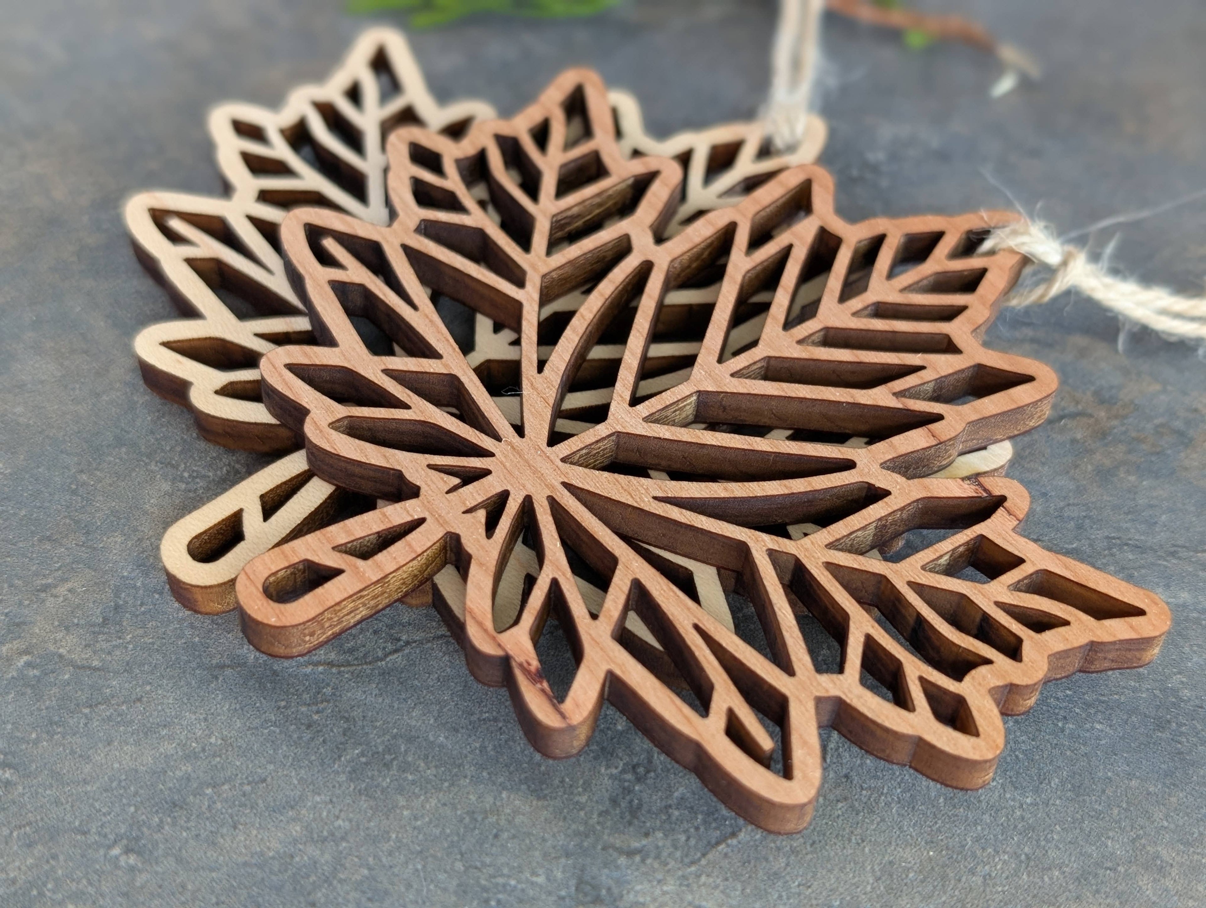 Maple Leaf Cutout Ornament - Canada Wood Souvenir, Christmas