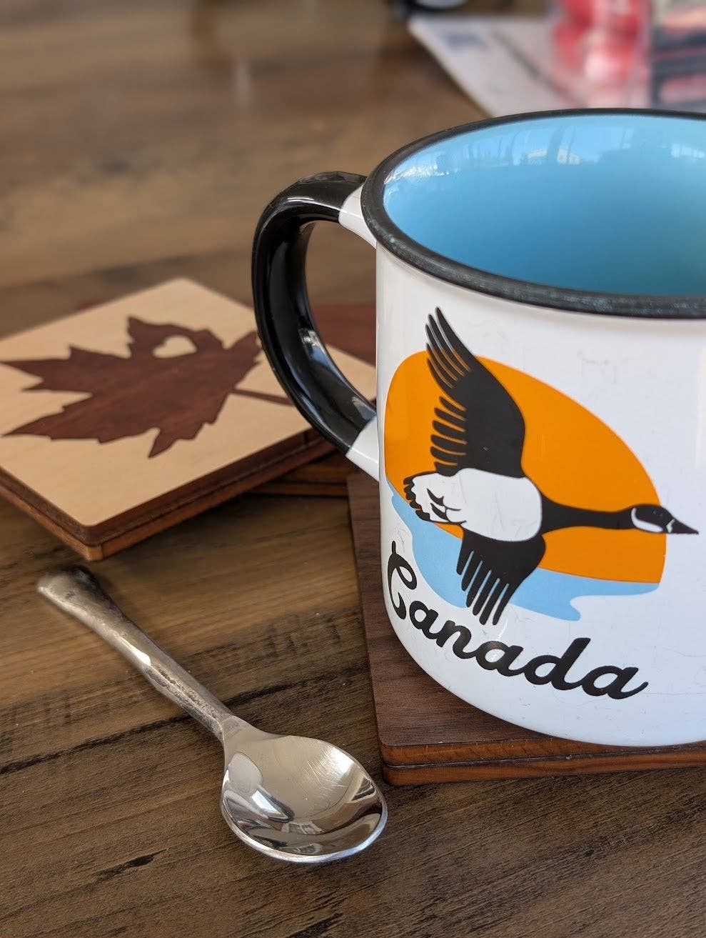 Maple Leaf Wood Inlay Coaster 2 pack- Made in Canada