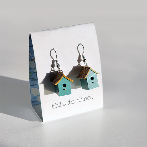 Birdhouse Earrings - Affordable Housing by this is fine